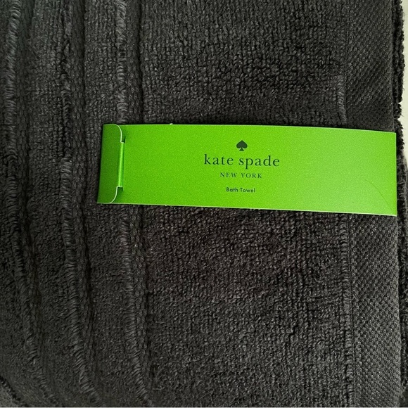 Kate Spade New York Black Bath Towel Set of 2 NWT - Picture 3 of 8